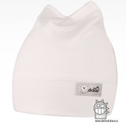 Bavlněná kojenecká čepice Čertík - vzor 01 - bílá