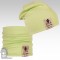 Bavlněná čepice s nákrčníkem Pastels DOUBLE set - vzor 04 - zelenkavá