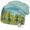 Bavlněná čepice Polo - vzor 41 - zelenomodrá světlá, les