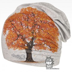 Bavlněná čepice Polo - vzor 25 - šedá, strom