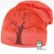 Bavlněná čepice Polo - vzor 28 - terakota, strom