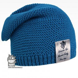 Pletená čepice Colors - vzor 17 - modrá