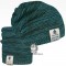 Čepice pletená a nákrčník Colors set - vzor 30 - tyrkysová melír