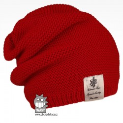 Pletená čepice Colors - vzor 28 - červená