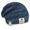 Pletená čepice Colors - vzor 32 - modrá melír