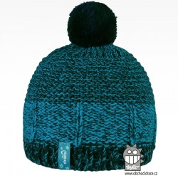 Čepice pletená melír - vzor 04- tyrkysovo modrá