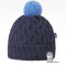 Merino pletená čepice Vanto - vzor 04 - šedo modrá