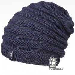 Merino pletená čepice Harmony - vzor 10 - šedo modrá
