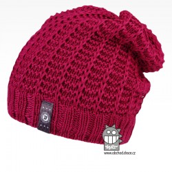 Merino pletená čepice Harmony - vzor 22 - růžová tmavá