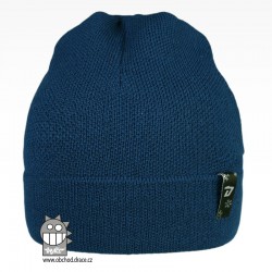 Merino pletená čepice Urban - vzor 04 - námořnická modrá