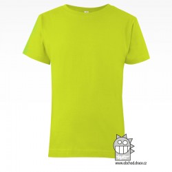 Dětské bavlněné tričko - vzor 11 - limetkově zelená